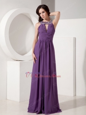 Scoop Neck Dark Orchid Chiffon Allure Prom Dress 2019