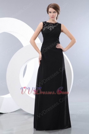 High Neckline Black Mother Of The Bride Dress With Lace