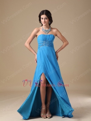 Best Deals Show Leg Side Split Dodger Blue Prom Dress 2014