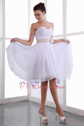 White Chiffon Dress With Belt Sweet 16 Dress Under 100 Dollars