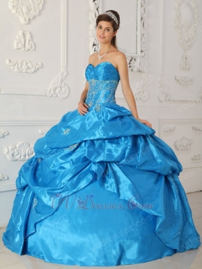 teal blue ball gown