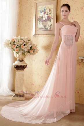 Straps Sweetheart Baby Pink Prom Dresses By 2014 Designers