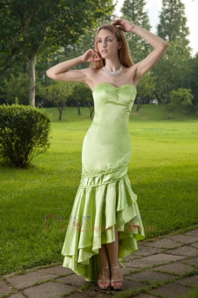 Mermaid Lime Green High Low Skirt New Look Prom Dress