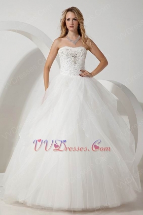 Noble Sweetheart Beading Puffy Ball Gown Dress For Bridal
