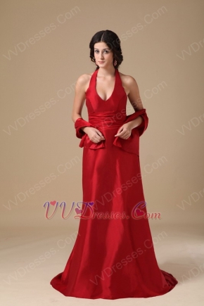Discount Classical Wine Red Evening Dresses With Cappa