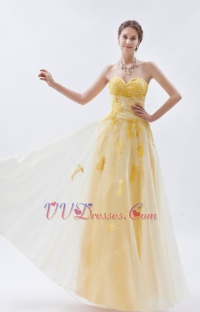 Unique Applique Lace Bodice Daffodil Prom Dress In Kansas