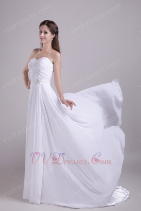 Sweetheart 2014 Designer White Prom Dress With Chapel Train