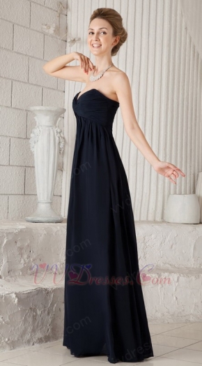 Black Sweetheart Style Floor Length Bridesmaid Dress