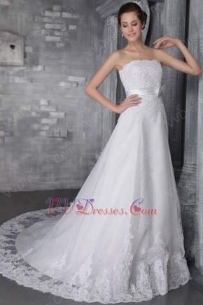 Beaded White Princess Lace 2014 Designer Wedding Dress