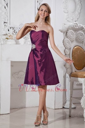 Sweetheart Knee Length Beach Bridal Bridesmaid Dress