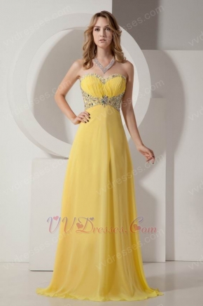 Beautiful Sweetheart Polychrome Bright Yellow Prom Dress