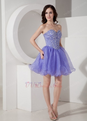 Sexy Lavender Organza Sweet 16 Girls Dress With Diamond