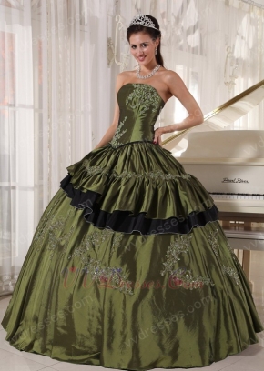 Sweetheart Olive Green Quinceanera Dress Made By Taffeta