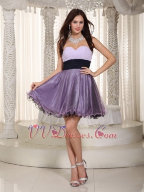 Mini-length Lilac Short Prom Dress With Sweetheart Neck Knee Length Sexy
