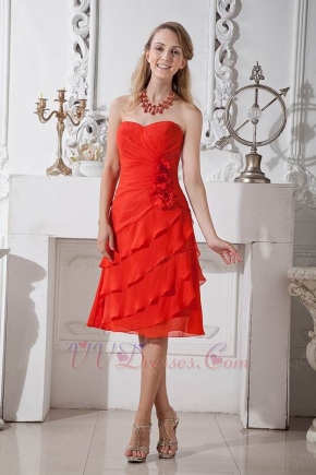 Sexy Red Layers Skirt Dress To Wear For Bridesmaid