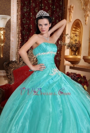 Floor Length Cheap Ball Dresses By Turquoise Organza