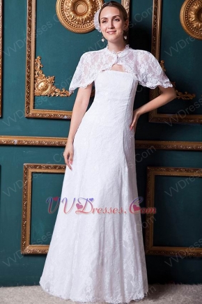 Beautiful Empire Lace Shawl Jacket Destination Wedding Dress