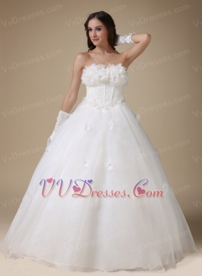 Simple Strapless Zipper Puffy Wedding Dress For You Low Price