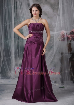 Strapless A-line Dark Purple Cache Prom Dress For Sale Inexpensive