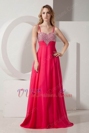 Cheap Spagetti Straps Rose Evening Dress For Sale