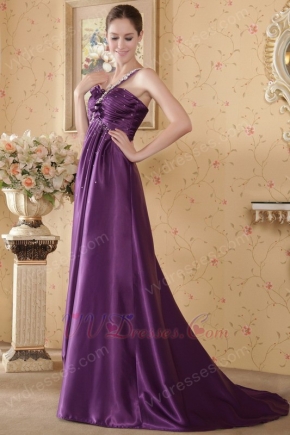 One Shoulder Sweetheart Eggplant Prom Dress To 2014 Prom Wear