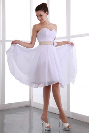 Short White Chiffon Bridesmaid Dress Under 100 Dollars