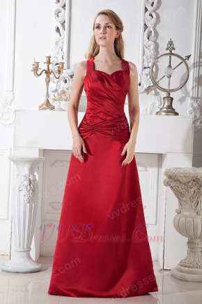 Halter Sweetheart Wine Red Long Celebrity Evening Dress