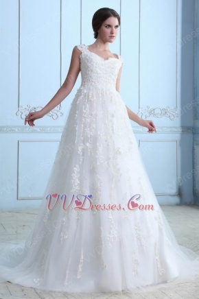 Best Straps Appliqued Court Wedding Dress For Sale In New Mexico