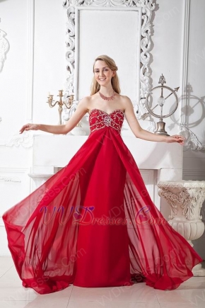 Sweet Heart Wine Red Chiffon Formal Evening Dress Cheap