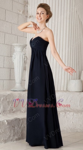 Beautiful Black Chiffon Long Girls Wear Bridesmaid Dress