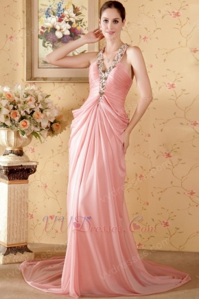 Watermelon Chiffon Prom Dresses 2014 New Prom Dress Style