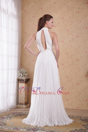 High-neck Chiffon Fabric Floor-length Beautiful Prom Dress