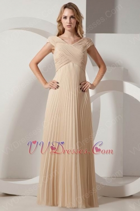 Inexpensive Champagne Chiffon Evening Dress For Sale