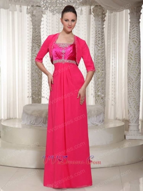 Brilliant Empire Hot Pink Mother Bridal Dress With Jacket Spring Wear