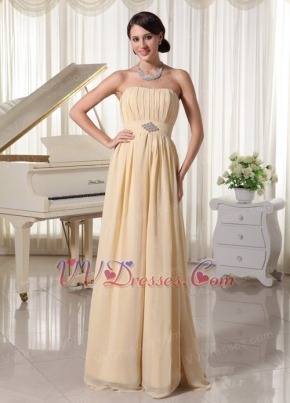 Light Yellow Chiffon Very Formal Dresses Prom 2014 New Arrival Inexpensive