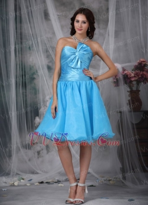 Aqua Blue Knee-length Corset Back Short Prom Dresses Knee Length Sexy