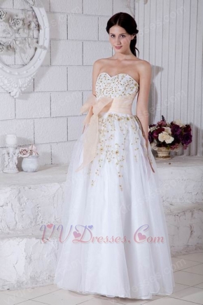 Sweetheart Embroidery Formal Evening Dress With Bowknot