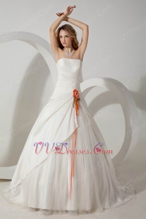 Destination Dropped Waist With Colorful Flower Designer Wedding Gown