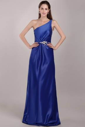 One Shoulder Royal Blue Top Designer Prom Dress