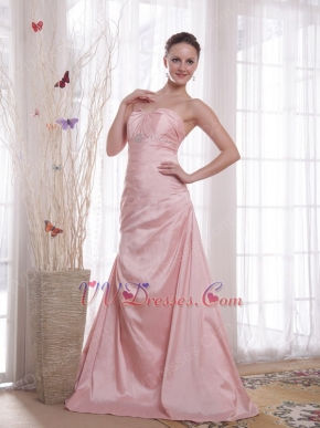 Taffeta Hand made Pink Prom Dress Sweetheart Style