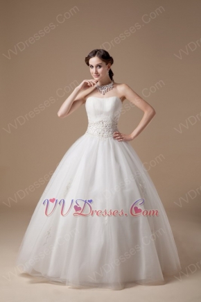 Cheap Strapless Puffy Ivory Wedding Ball Gown For Bride