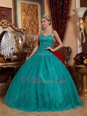 Puffy Jade Quinceanera Dress With Floor Length Skirt