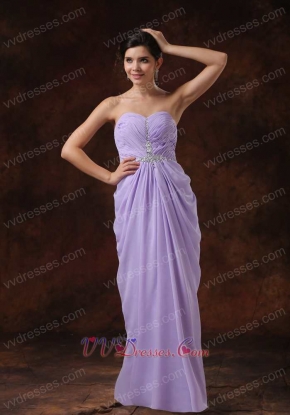 Beading Sweetheart Lilac Chiffon Cache Prom Dress For Women