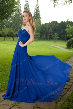 Buy Prom Dresses Sweetheart Royal Blue Chiffon Front Split Skirt