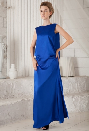 Backless Ankle-length Backless Royal Blue Formal Prom Dress