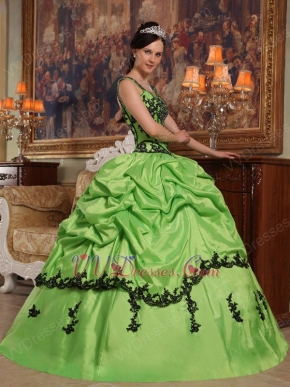 Appliqued Spring Green Quinceanera Dress Like A Princess