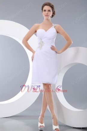 Affordable White Chiffon Short Dress For Graduation