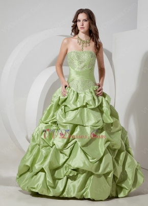 Spring Green Women In Prom Ball Gown Low Price