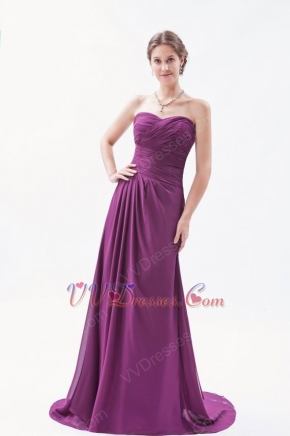 Perfect Sweetheart Dark Meganta Sweep Train Prom Dress