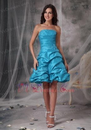 Mini-length Teal Taffeta Beading Sweet 16 Dresses And Gowns Knee Length Sexy